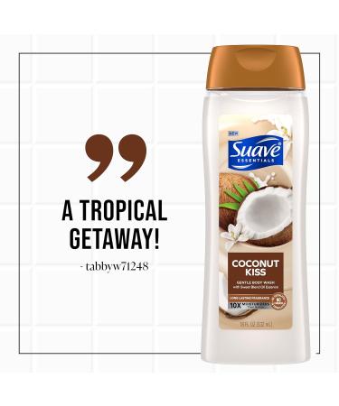 Buy Suave Moisturizing Body Wash for Women - Coconut Kiss Vitamin E & Aloe Paraben-Free 18 Oz (Pack of 6) - International Shipping Available - Buy Online on SooperMarket.com
