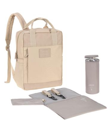 Casual baby changing bag diaper bag backpack with diaper pad stroller attachment bottle holder produced sustainably/GRE VIDAL BACKPACK HUMUS