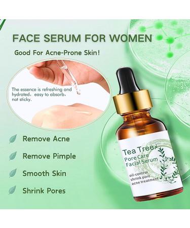Tea Tree Face Serum - Tea Tree Oil Hyaluronic Acid Serum Dark Spot Correcting Glow Serum Korean Serum Tea Tree Cream Skin Brightening Hydrating Serum For All Skin Types 30ml - Buy Online on SooperMarket.com