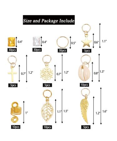 Dreadlocks Hair Jewelry: 140pcs Aluminum Hair Cuffs, Rings, Shell Accessories for Women - Loc Clips & Pendants, Braid Decor - Buy Online on SooperMarket.com
