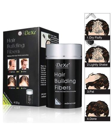 Dexe Hair Building Fibers - Natural Hair Thickener for Men & Women, Instantly Conceals Hair Loss - Deep Brown 22g/0.78oz - Buy Online on SooperMarket.com