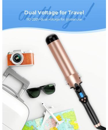 2 Inch Extra Long Barrel Curling Iron - Large Barrel Curling Wand for Long Hair - Ceramic Tourmaline - Dual Voltage - Buy Online on SooperMarket.com