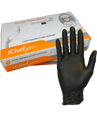 iChef Black Nitrile Food Handling Gloves - Medium (Pack of 100) - Buy Online on SooperMarket.com
