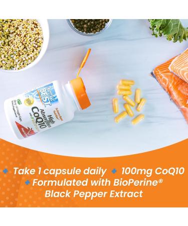 Dr Best's High Absorption CoQ10 with BioPerine Gluten Free Naturally Fermented Vegan Heart Health and Energy Production 200 mg 60 Veggie Caps White - Buy Online on SooperMarket.com