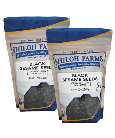 Shiloh Farms Organic Black Sesame Seeds - 12 Ounce Bag (Pack of 2)