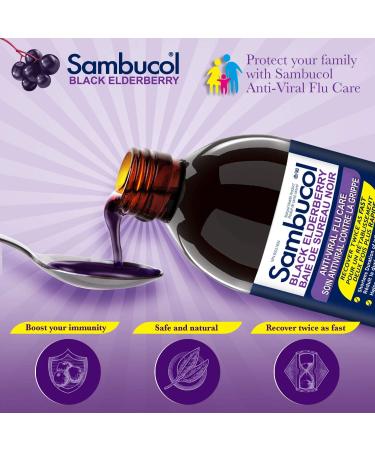 Sambucol Black Elderberry Anti-Viral Flu Care | Quickly Relieves Cold & Flu Symptoms | Immune Support & Antioxidant | Ideal for Families | Syrup 230 mL blue Anti-Viral Flu Care 230 ml (Pack of 1) - Buy Online on SooperMarket.com