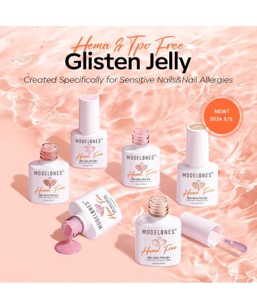 Modelones Hema Free Gel Nail Polish 6 Colors Nude Pink Jelly Gel Polish Neutral Nail Gel Polish Summer Shimmery Glitter Translucent Nail Art Gel Soak off Manicure DIY Salon for Girls Women Jelly Nude Pink - Buy Online on SooperMarket.com