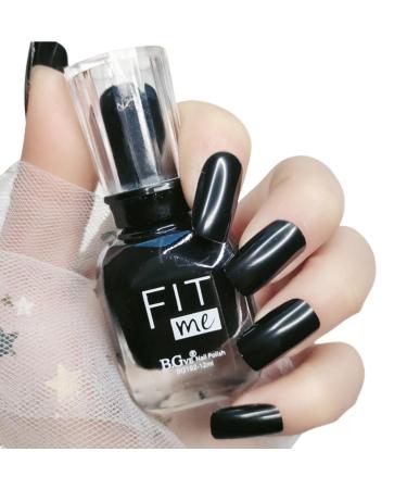 TBeautfave Black Nail Polish Quick Dry&Long Lasting Nail Varnish Neutral Nail Polish Non-toxic Water Based Formula Natural Nail Polish Black Gel Nail Polish for DIY Nail Art