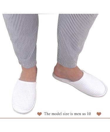 Anmerl Spa Slippers for Men and Women - Premium Bulk Hotel Slippers | Breathable Soft Cotton House Guest Slippers - Non Slip | Washable & Reusable - 10 Pairs (White) - Buy Online on SooperMarket.com