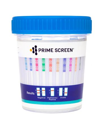 Prime Screen Urine Drug Test Cup 12 Panel Kit (AMP BAR BUP BZO COC mAMP/MET MDMA MOP/OPI MTD OXY PCP THC)- 2 Pack