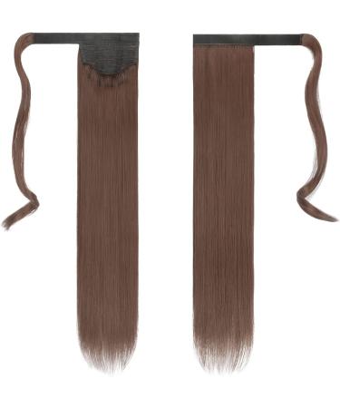FESHFEN Straight Long Wrap Around Ponytail Extension 28 Synthetic Hair Clip in Hairpiece - Light Golden Brown (Pack of 1) - Buy Online on SooperMarket.com