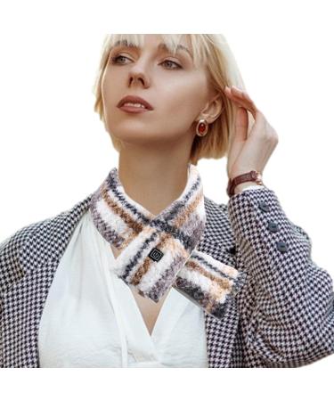 Vesone Neck Heating Pillow | Heated Scarf with 3 Temperature Settings | Versatile Neck Warmer for Men Women & Girls | Cream White Striped - Buy Online on SooperMarket.com