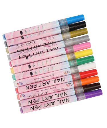 3D Nail Polish Pens 12 Pieces Nail Art Pens in Bright Colors for Parties