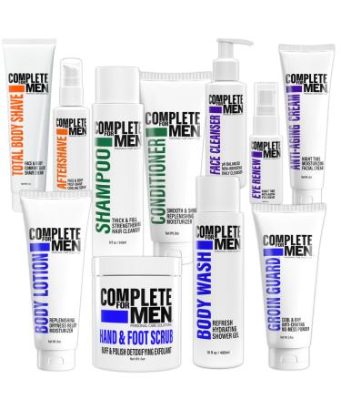 Mens Grooming Set: Mens Body Lotion Face Wash Aftershave Exfoliating Scrub Anti-Chafing Cream Body Wash Eye Cream Shampoo & Conditioner Anti-Aging Cream Body Shaving Cream