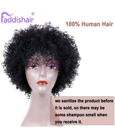 Faddishair Short Afro Wigs for Black Women Bouncy Fluffy Kinky Curly Human Hair Wigs - International Shipping Available - Buy Online on SooperMarket.com