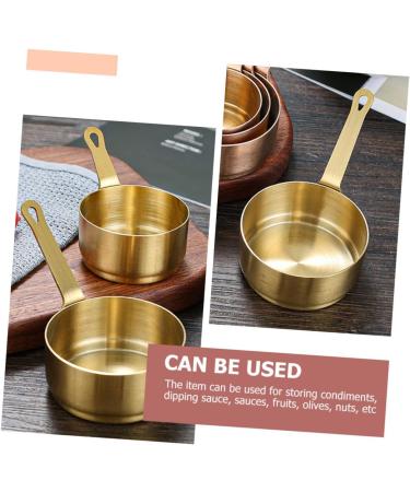 MAGICLULU 5pcs Stainless Steel Sauce Cup Sauce Container Stainless Steel Seasoning Cup Mini Condiments Food Portioner Ketchup Dipping Bowls Sauce Bowl with Handle Pinch Dip Cups Household mediumx5pcs Goldenx5pcs - Buy Online on SooperMarket.com