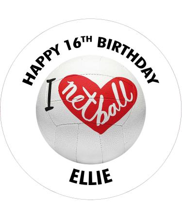 Netball Edible Icing Cake Topper 7.5" Round