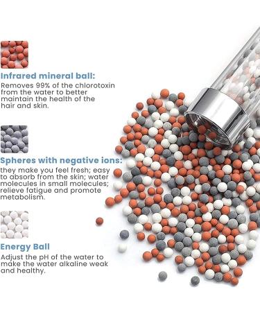 Switch Control Shower Head - Water Saving Soft Spray with Mineral Stone Beads - Orange - Buy Online on SooperMarket.com