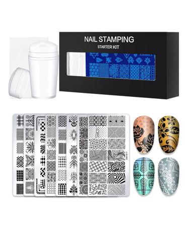 Wirlsweal Nail Art Template Set - DIY Steel Stamp Plate Kit for Nail Salon Decorations - Buy Online on SooperMarket.com