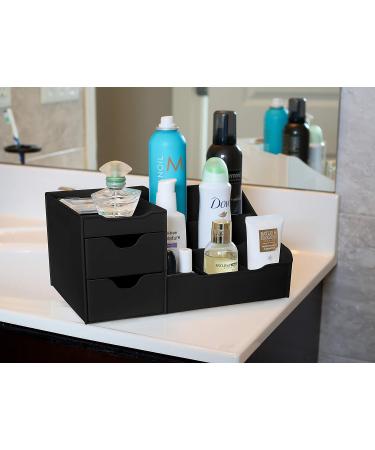 Mantello Bathroom Organizer Countertop - Makeup and Skincare Storage Solution - Vanity Organizer in Black Matte - Buy Online on SooperMarket.com