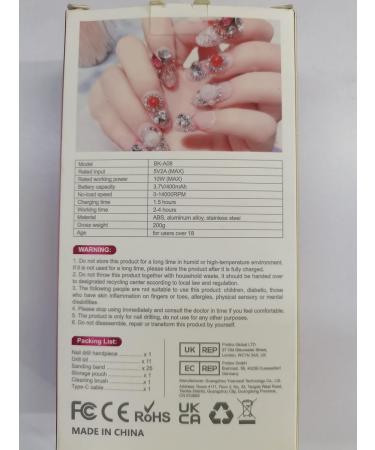 Buy Coslus Wireless Portable Nail Miller - 11 in 1 Professional Manicure & Pedicure Set for Gel & Acrylic Nails - Light Gold Finish - International Shipping Available - Buy Online on SooperMarket.com