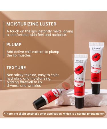 Plumping Lip Oil | Hydrating Chilli Extract Lip Plumper Gloss | Long Lasting Waterproof Tinted Lip Balm for Women - Buy Online on SooperMarket.com