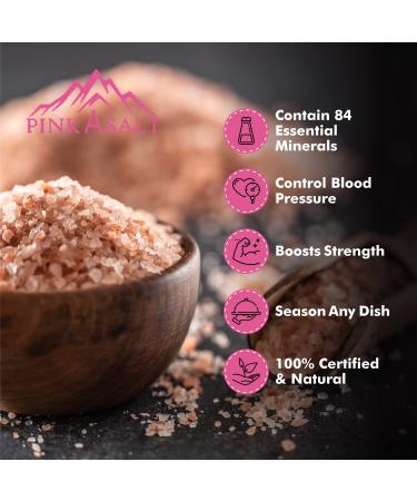 PINK-A-SALT Himalayan Pink Edible Salt - 2.1 LB Fine Grain Pink Crystal Salt with 84+ Minerals - Halal, ISO, and Kosher Certified - Buy Online on SooperMarket.com