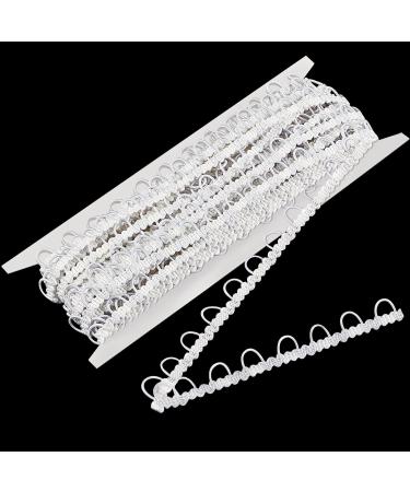 10 Yards Gimp Braid Trim with Elastic Button Loop Bridal Button Loops Dress Zipper Extender Upholstery Trim Sewing Trim Embellishment for Wedding Costume DIY Crafts Jewelry Home Decor (White)