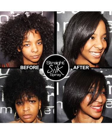 Straight Silk Spray with Moroccan Argan Oil | Hair Straightening Protector & Detangler | Alcohol-Free | Heat Protectant up to 450 F | Flat-Iron | Blow-Dry | Unscented | Hair Spray | MADE IN USA (64oz) 64 Fl Oz (Pack of 1) - Buy Online on SooperMarket.com