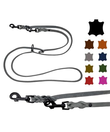 Dog liner Small dogs / large dogs black hooks 2m / 2.40m / 2.80m / 3.50m / 5m Double linen adjustable (2m x 8mm gray) 2m x 8mm gray