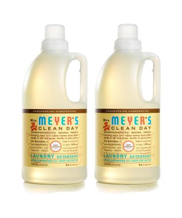 Mrs. Meyer's Baby Laundry Detergent Liquid, Infused with Essential Oils, Baby Blossom, 64oz - Pack of 2 (128 Loads) 64 Fl Oz (Pack of 2)