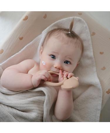 Mushie Silicone Dog Brown Baby Teether Toy - BPA-Free Teething Relief - Buy Online on SooperMarket.com