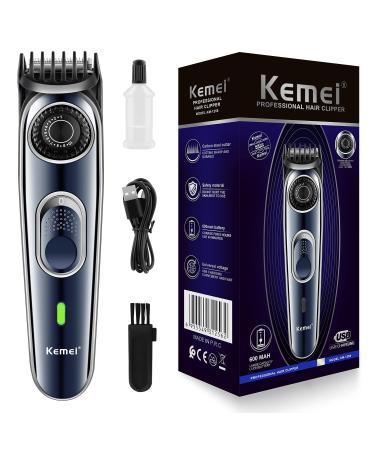 KEMEI Bluk Hair Clippers for Men Adjustable Blade Cordless Clipper Professional Barber Clippers Electric Clippers for Hair Cutting USB Rechargeable Wireless Haircut Clippers km-1256