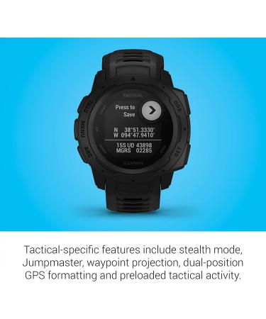 Garmin Instinct Tactical  Rugged GPS Watch  Tactical Specific Features  Constructed to U.S. Military Standard 810G for Thermal  Shock and Water Resistance  Black - Buy Online on SooperMarket.com