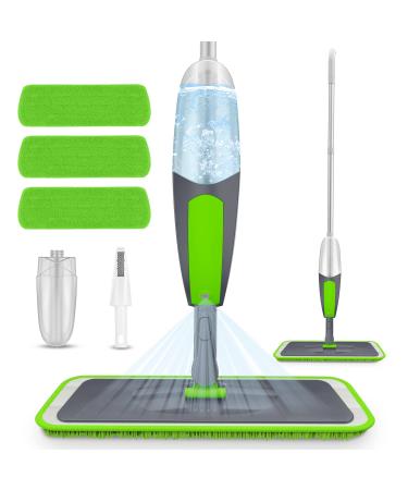 Spray Mop Floor Mop, ILAVCOOL Spray Floor Mops Microfiber Spray Mop Dry Wet Mop Dust Mop with 3 Reusable Mop Pads & 550ML Refillable Bottle for Cleaning Laminate, Tile, Wood, Hardwood Floor Spray Mop-3 Mop Pads