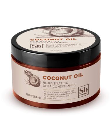 Soapbox Deep Conditioner  Hydrating & Rejuvenating Coconut Oil Treatment for Natural  Curly  Dry or Damaged Hair  Vegan Conditioner Sulfate  Paraben & Cruelty & Silicone Free  12 Fl Oz