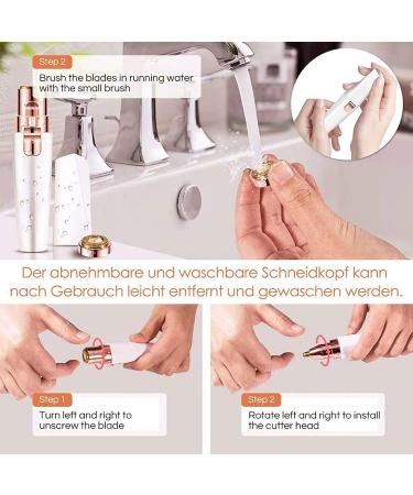 Rehomy 2-in-1 Eyebrow Trimmer & Face Hair Remover | Rechargeable Painless with Light Rose Gold & White | International Shipping Available - Buy Online on SooperMarket.com