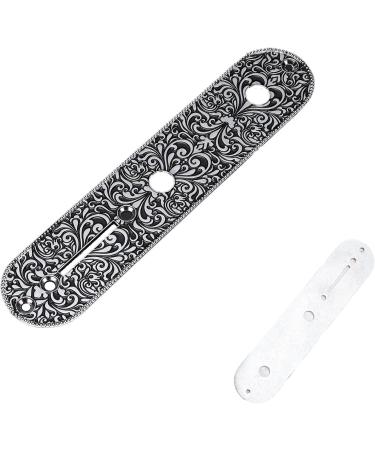 Guitar Control Plate Replacement Small Carved Metal Guitar Control Plate for TL TELE for Electric Guitar Control Plate Accessory(Silver) - Buy Online on SooperMarket.com
