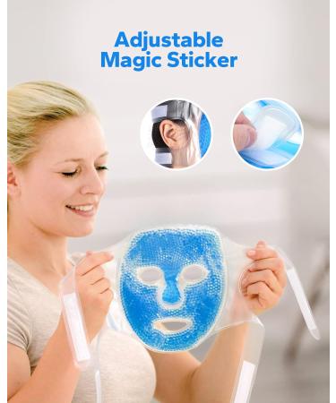 Meto Ice Face Mask - Reduce Puffiness and Dark Circles - Hot Cold Gel Beads Compress for Women - Face Spa Treatment for Pressure Headaches and Skin Care (Blue) - Buy Online on SooperMarket.com