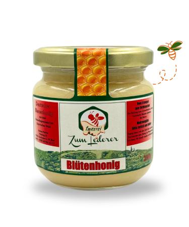 German blossom honey - honey sweet spread from the family beekeeping Zum Lederer - 250 g creamy honey of flowers from the Bavarian Forest - honey without additives directly from beekeeper blossom honey (creamy) 250 g (1 Pack)