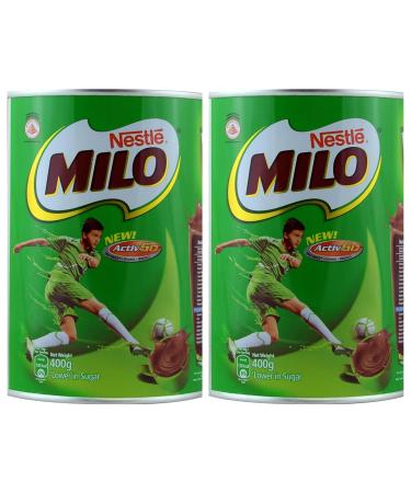Milo Instant Malt Chocolate Drinking Powder Tin - 400g (Pack of 2) | Nourishing and Delicious Chocolate Malt Drink