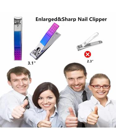 Premium Manicure Set for Men & Women - Travel Nail Grooming Kit with Rainbow Case - Perfect Gift for Family & Friends - Buy Online on SooperMarket.com