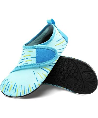 JIASUQI Kids Water Shoes Quick Dry Aqua Socks - Easy Line Blue | Beach & Pool 3.5/4.5 UK - Buy Online on SooperMarket.com