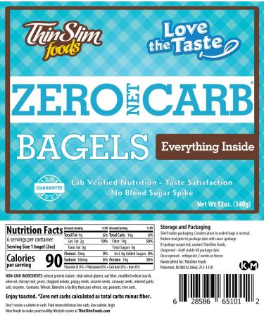 ThinSlim Foods Keto Everything Bagels - Low Carb Alternative for Bread or Hamburger Bun - 12 oz (2 Pack) - Buy Online on SooperMarket.com