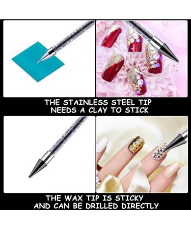 Strass Picker Tool & Dotting Tool - Double-Sided Rhinestone Applicator with Wax Head for Manicure - International Shipping - Buy Online on SooperMarket.com