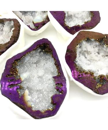 Crystal Rough Home Decor 1pc Wine red Titanium Aura Agate Quartz Cluster Crystal Geode Minerals Specimen Decorative Stones Ore Gifts Natural Crystal - Buy Online on SooperMarket.com