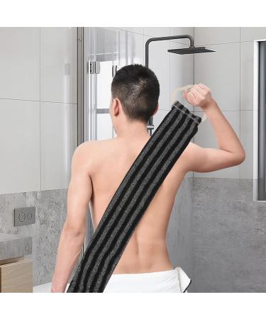 Dual-Sided Body Scrubber Sponge Back Exfoliator - Shower Loofah for Bath - 70x12cm Black - Buy Online on SooperMarket.com