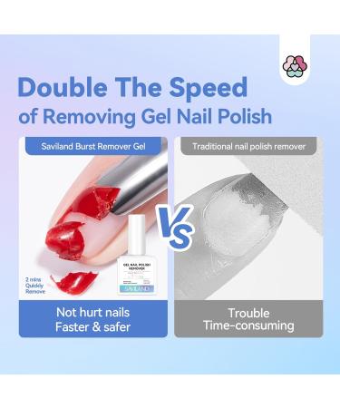 SAVILAND Gel Nail Polish Remover Kit - Quick & Easy 2-Minute Soak-off with Castor Oil & Vitamin E - Complete 9 PCS Set for Home Salon Use - Buy Online on SooperMarket.com