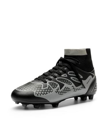 DREAM PAIRS Soccer Shoes Men Top Professional Athletics Training Shoes Lace-up Football Shoes 43 EU Black Dark Grey