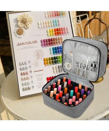 Movstriker Nail Polish Organiser Bag Double Layer Nail Varnish Storage Holds 30 Bottles and A Nail Lamp Traveling Nail Polish Storage Case Portable Nail Lipstick Beauty Tools Box(Grey) - Buy Online on SooperMarket.com